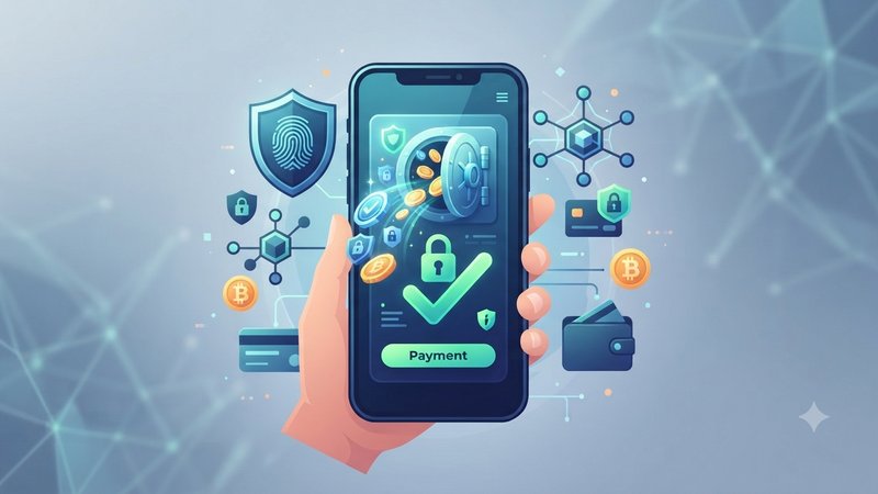 Современная иллюстрация смартфона с иконками безопасности и платежных систем для рейтинга мобильных казино